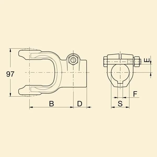 Вилка кардана 5с д.35