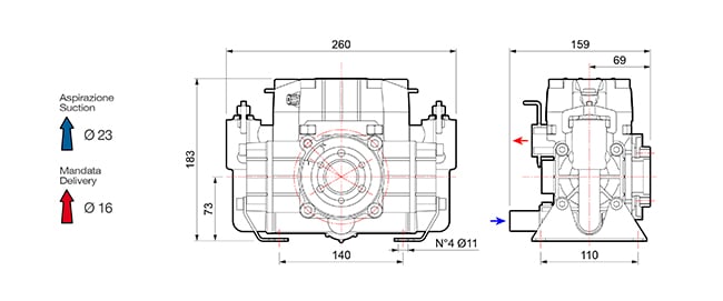 Comet MP 30 з флянцем та шківом D247