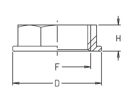 Гайка 1/2" - 29x13 мм